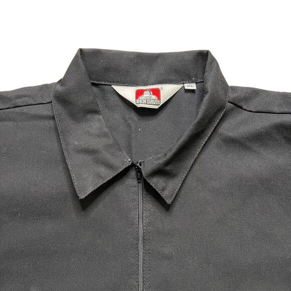 Ben Davis Other - Ben Davis Work Shirt Men's XL Black Half-Zip Short Sleeve Double Pocket Logo Y2K